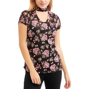 NB Sheer Gigi Cut-Out Floral Printed Top